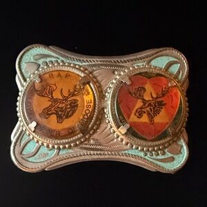 Vintage @Loyal Order of Moose” belt buckle, specifically featuring the "P.A.P."
